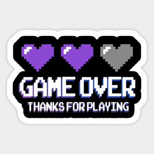 Retro Game Over Thanks For Playing Streetwear T Shirt Sticker